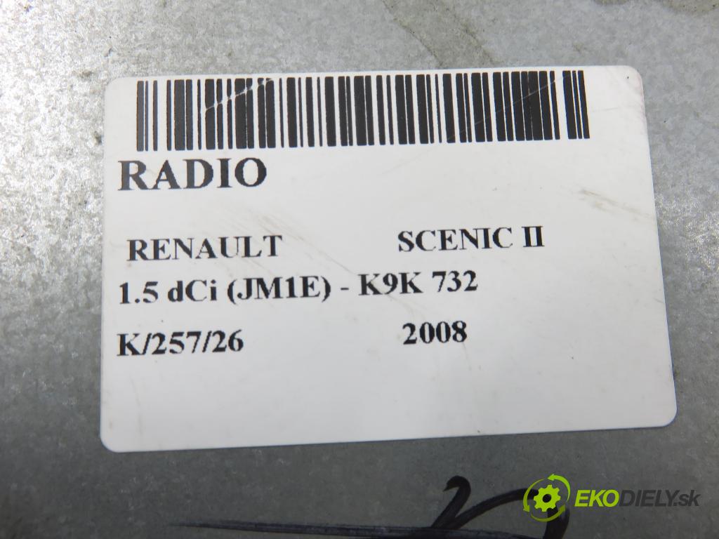 RENAULT SCENIC II (JM0/1_) MINIVAN 2008 78,00 1.5 dCi 106 - K9K 732 1461,00 RADIO 8200607918