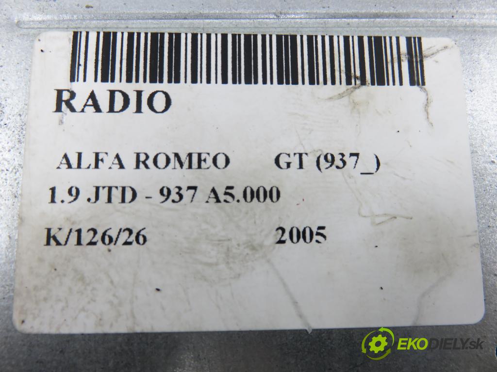 ALFA ROMEO GT (937_) COUPE 2005 110,00 1.9 JTD - 937 A5.000 1910,00 RADIO 156048410