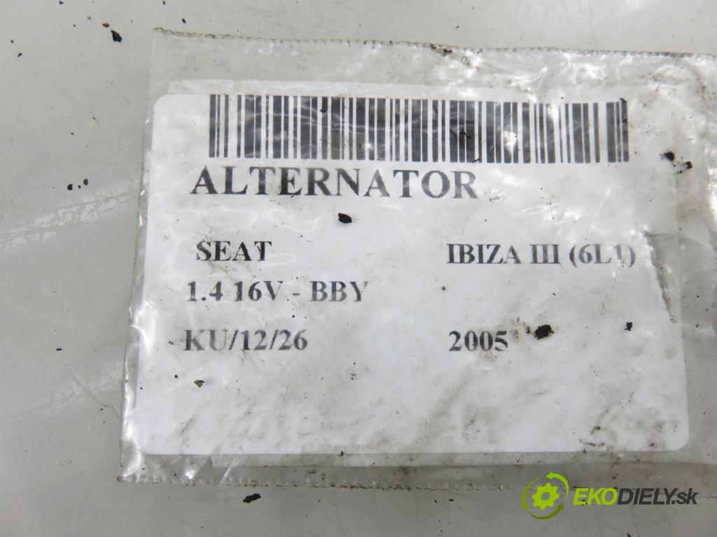 SEAT IBIZA III (6L1) HB 2005 55,00 1.4 16V - BBY 1390,00 Alternátor (Alternátor)