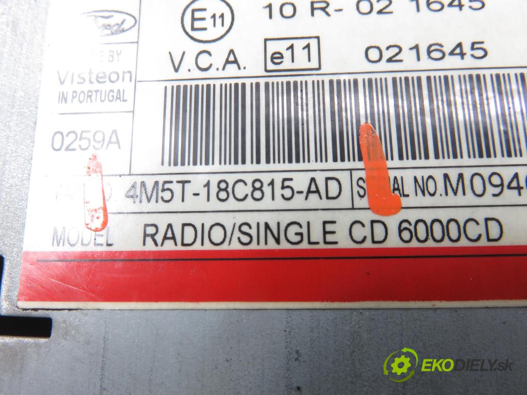 FORD FOCUS II (DA_, HCP) HB 2005 80,00 1.6 TDCi - G8DD 1560,00 RADIO CD 4M5T18C815AD