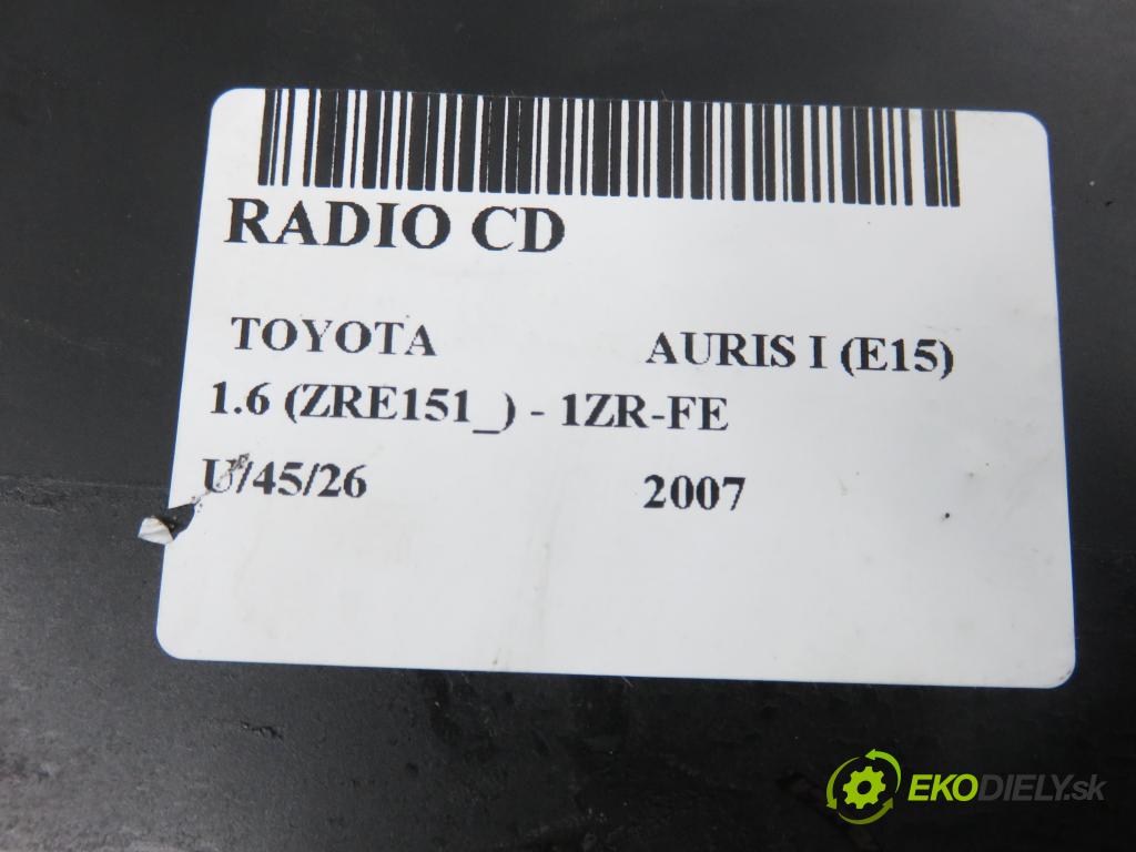 TOYOTA AURIS (_E15_) HB 2007 91,00 1.6 Dual-VVTi 124 - 1ZR-FE 1598,00 RADIO CD