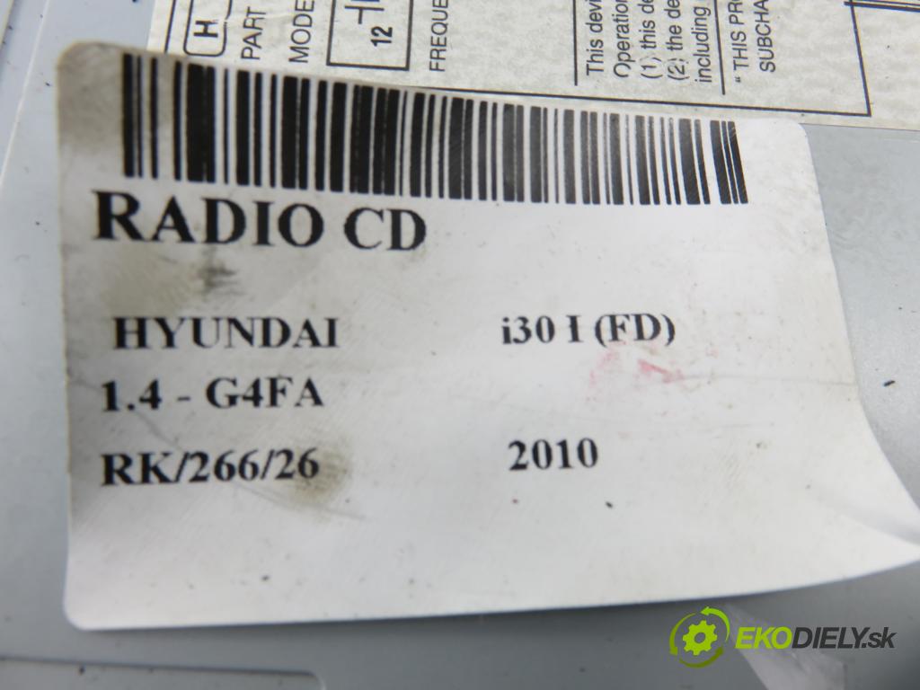 HYUNDAI i30 (FD) HB 2010 80,00 1.4 - G4FA 1396,00 RADIO CD 961602L200