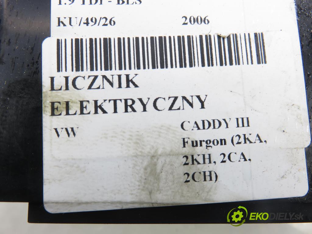 VW CADDY III Furgon (2KA, 2KH, 2CA, 2CH) FURGON 2006 77,00 1.9 TDI - BLS 1896,00 prístrojovka elektrický 2K0920842C