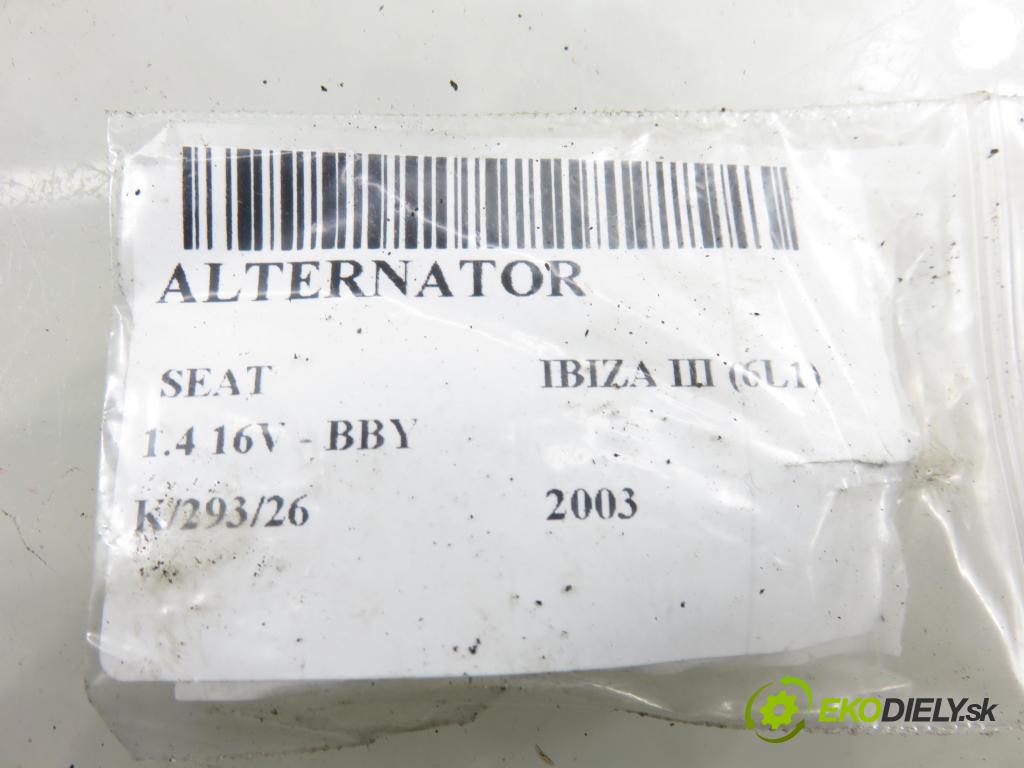SEAT IBIZA III (6L1) HB 2003 55,00 1.4 16V - BBY 1390,00 Alternátor 037903025M ; 0124325013 (Alternátor)