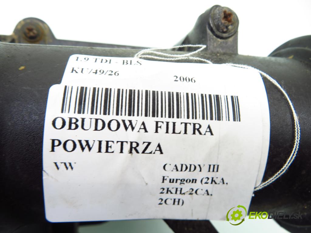 VW CADDY III Furgon (2KA, 2KH, 2CA, 2CH) FURGON 2006 77,00 1.9 TDI - BLS 1896,00 obal filtra vzduchu 3C0129607AD ; 3C0129601AJ (Kryt vzduchového filtru)