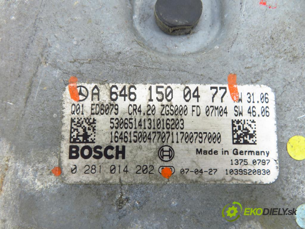 MERCEDES-BENZ SPRINTER 3,5-t Skrzynia (906) FURGON 2007 80,00 311 CDI (906.631, 906.633, 906.635, 906.637) - OM  2148,00 Riadiaca jednotka Motor A6461500477 ; 0281014202