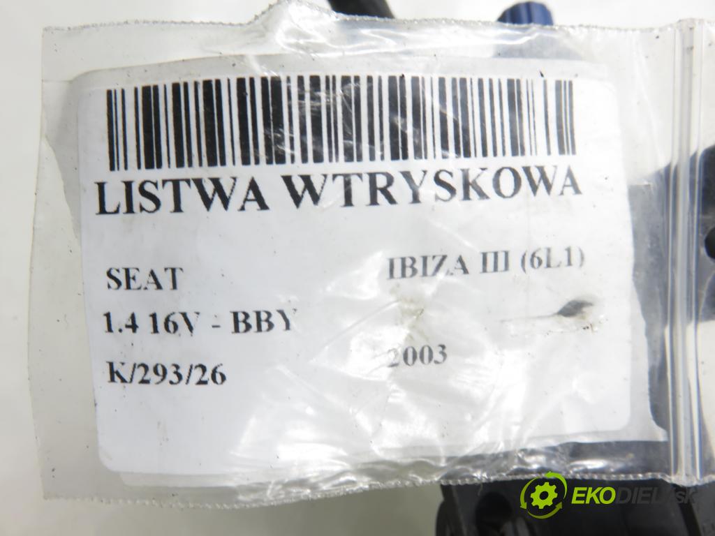 SEAT IBIZA III (6L1) HB 2003 55,00 1.4 16V - BBY 1390,00 lišta vstřikovací 3330A03574 ; 036906031M ; 036971824A (Vstřikovací lišta)
