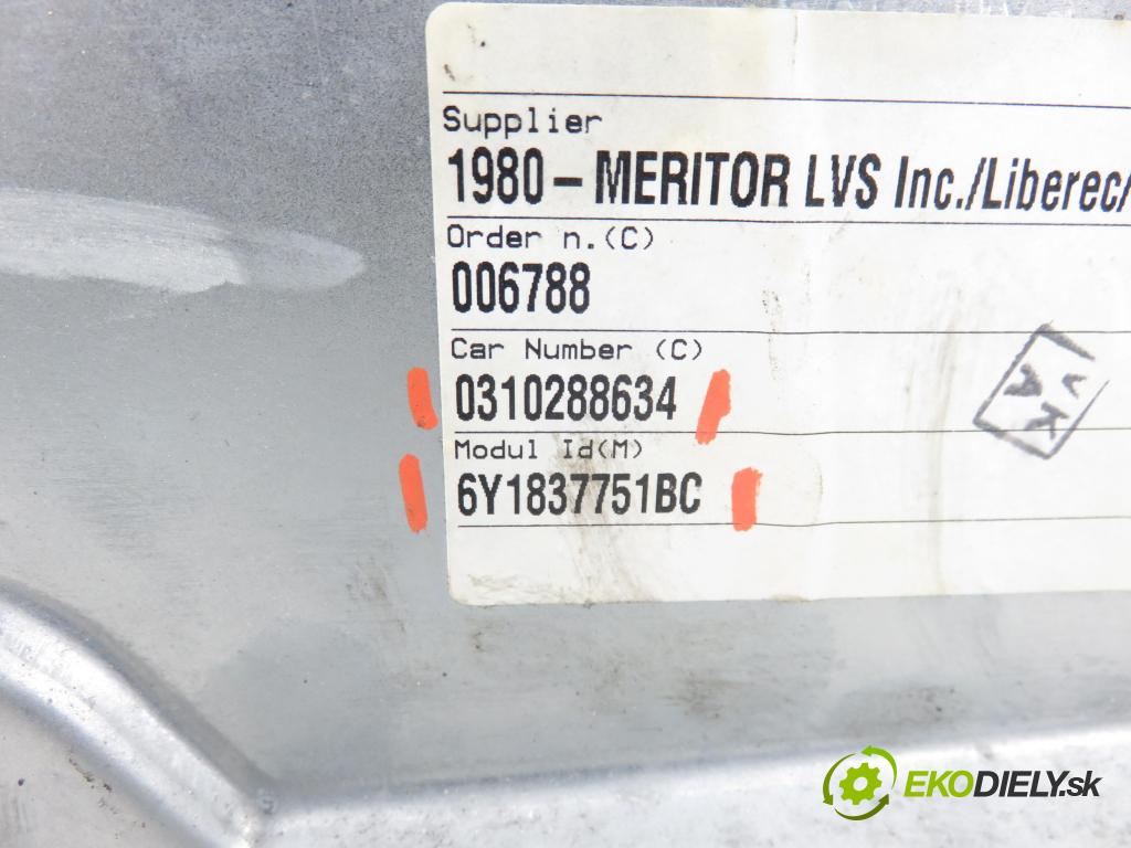 SKODA FABIA I (6Y2) HB 2003 44,00 1.4 - AZF 1397,00 mechanismus oken 6Y1837751BC ; 0310288634 ; 6Q1959801A