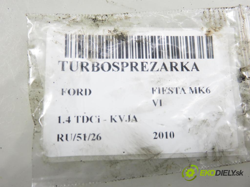 FORD FIESTA VI Van HB 2010 51,00 1.4 TDCi - KVJA 1399,00 RYCHLONABÍJEČKA: 9673283680 (Kompletní turbodmychadlo)