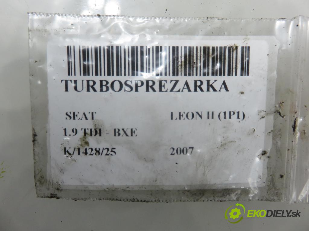 SEAT LEON (1P1) HB 2007 77,00 1.9 TDI - BXE 1896,00 RYCHLONABÍJEČKA: 03G253014F (Kompletní turbodmychadlo)