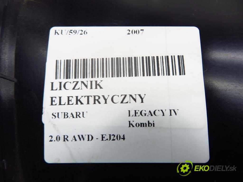 SUBARU LEGACY IV Kombi (BP) KOMBI 2007 121,00 2.0 16V DOHC AWD (BP5) - EJ204 EJ20F BiFuel 1994,00 prístrojovka elektrický 0315016NSL400L