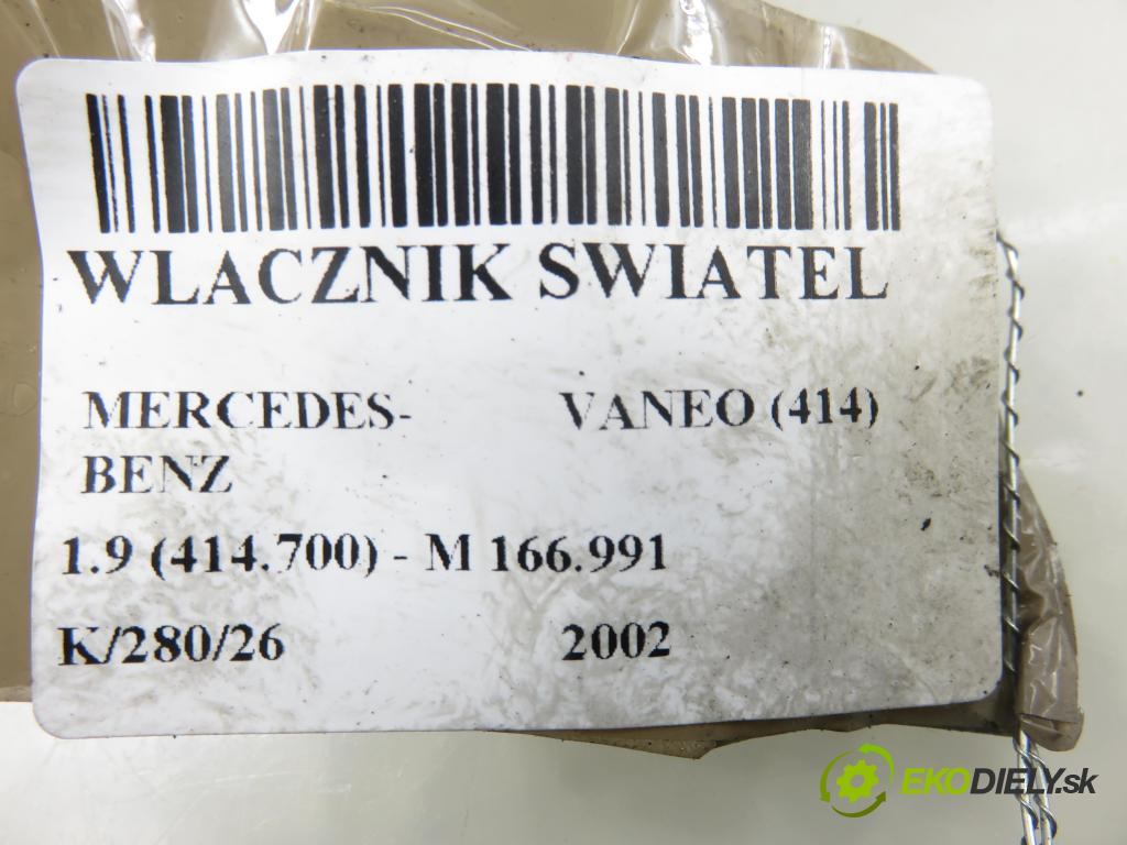MERCEDES-BENZ VANEO (414) MINIVAN 2002 92,00 1.9 (414.700) - M 166.991 1898,00 prepínač svetlá 1685450104