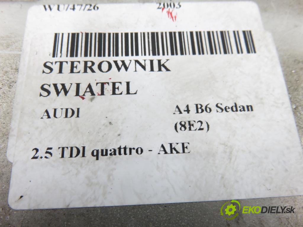 AUDI A4 (8E2, B6) SEDAN 2003 132,00 2.5 TDI V6 180 quattro - AKE 2496,00 Riadiaca jednotka svetlá 8E0907279F