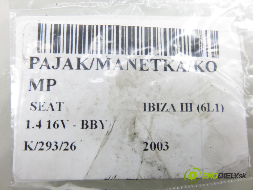 SEAT IBIZA III (6L1) HB 2003 55,00 1.4 16V - BBY 1390,00 PAKA/ŘAZENÍ/SADA: 6QO953503AD ; 203257 ; 283396