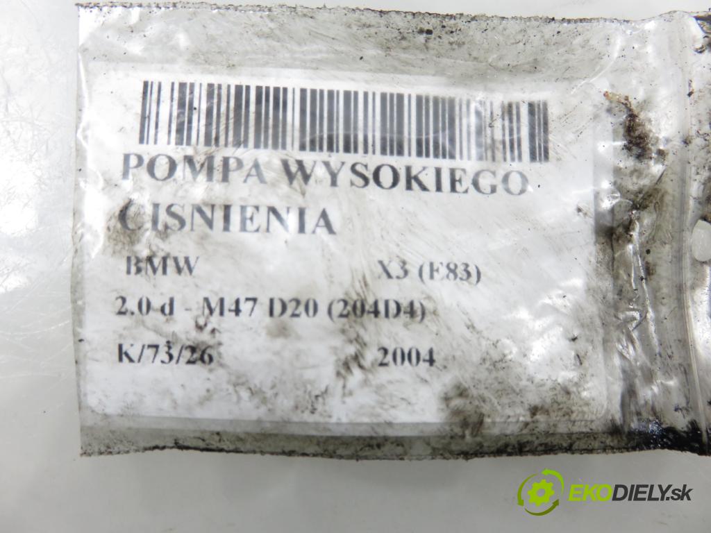 BMW X3 (E83) SUV 2004 110,00 2.0 d 150 - M47 D20 (204D4) 1995,00 pumpa vysokého TLAK: 0445010045 ; 7788670 ; 092840560