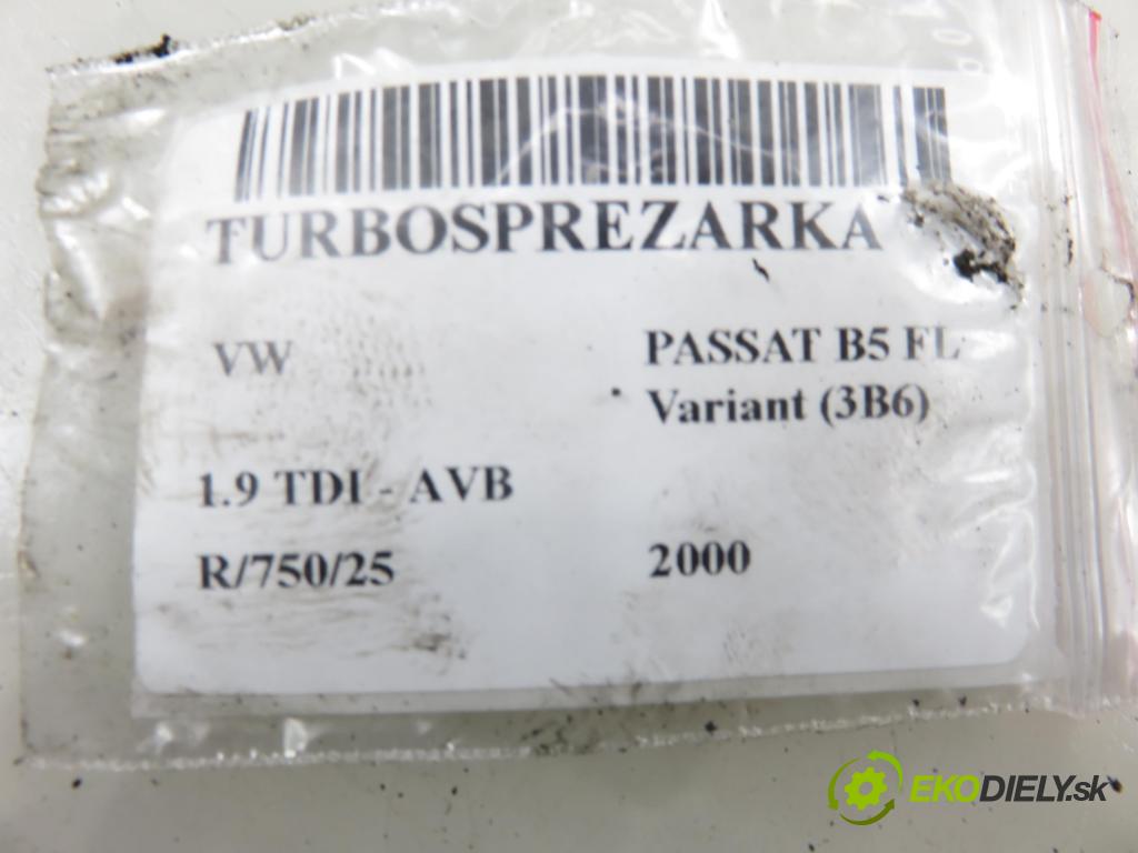 VW PASSAT B5.5 Variant (3B6) KOMBI 2000 74,00 1.9 TDI PD 101 - AVB 1896,00 Turbodúchadlo 028145702R ; GT1749V (Turbodúchadlo (kompletné))