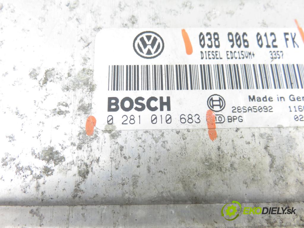 SEAT LEON (1M1) HB 2002 81,00 1.9 TDI 110 - ASV 1896,00 Riadiaca jednotka Motor 038906012FK ; 0281010683