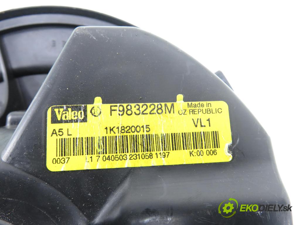 AUDI A3 (8P1) HB 2003 103,00 2.0 TDI PD 16V 140 1968,00 ventilátor větráku 1K1820015 ; F983228M