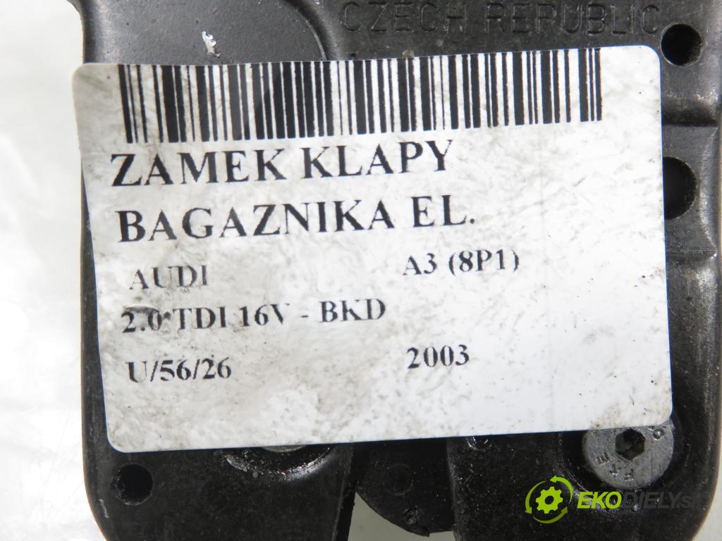 AUDI A3 (8P1) HB 2003 103,00 2.0 TDI PD 16V 140 1968,00 zámok dveří kufr EL.