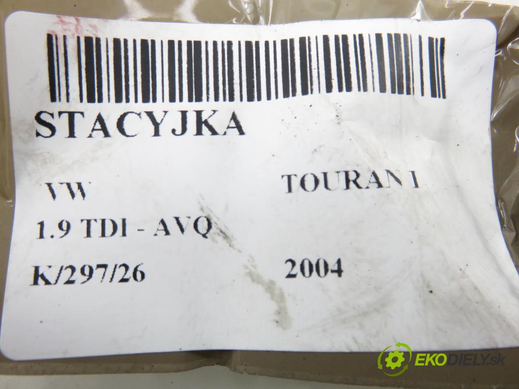 VW TOURAN (1T1, 1T2) MINIVAN 2004 74,00 1.9 TDI PD 100 - AVQ 1896,00 spinačka 1K0905851 ; 1K0905865 (Spínacia skrinka)