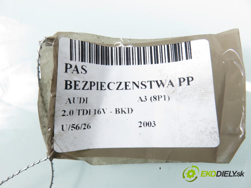 AUDI A3 (8P1) HB 2003 103,00 2.0 TDI PD 16V 140 1968,00 Držiak bezpečnostný PP 8P3857706B