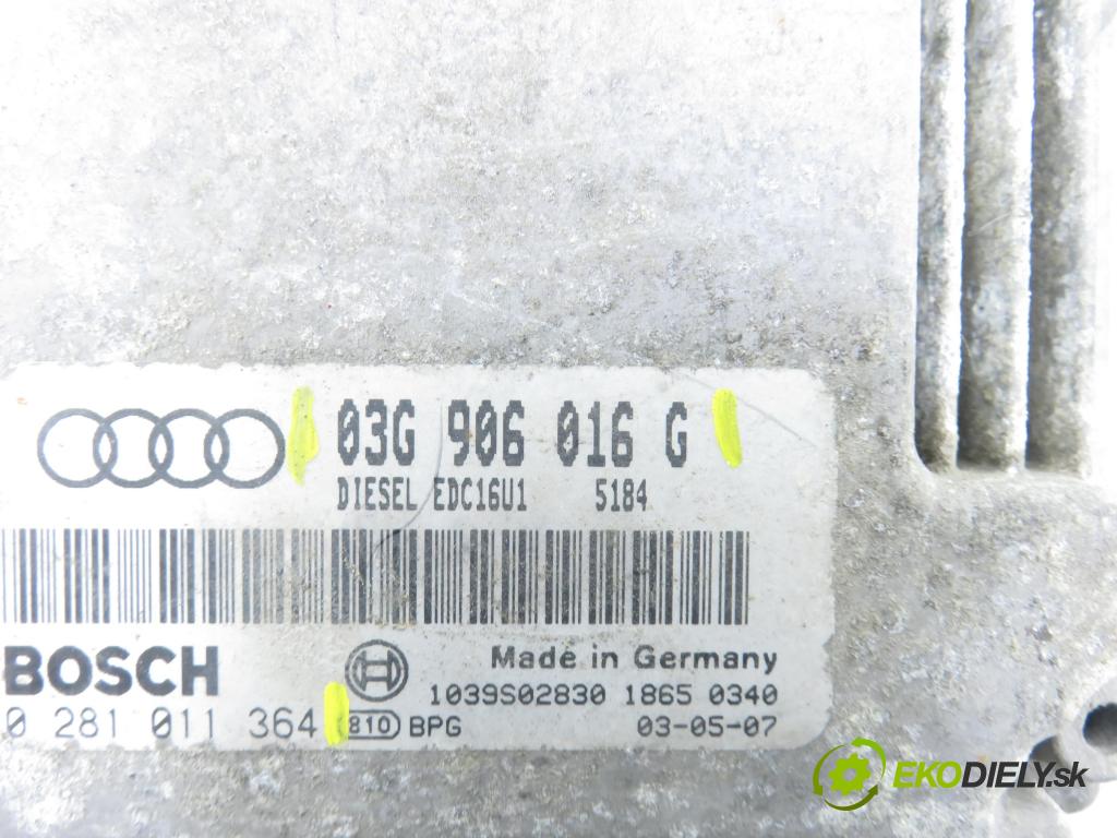 AUDI A3 (8P1) HB 2003 103,00 2.0 TDI PD 16V 140 1968,00 řídící jednotka motora 03G906016G ; 0281011364