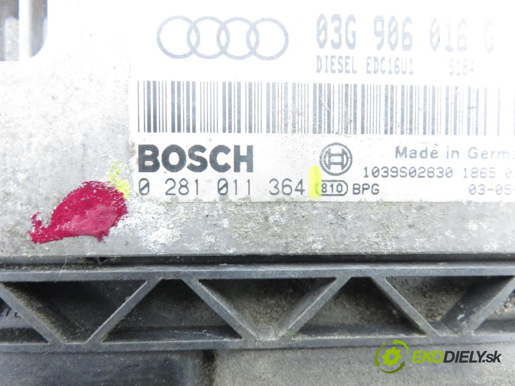 AUDI A3 (8P1) HB 2003 103,00 2.0 TDI PD 16V 140 1968,00 řídící jednotka motora 03G906016G ; 0281011364
