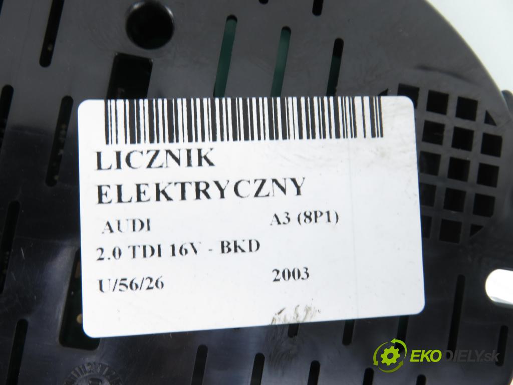 AUDI A3 (8P1) HB 2003 103,00 2.0 TDI PD 16V 140 1968,00 Prístrojovka elektrický 8P0920900B