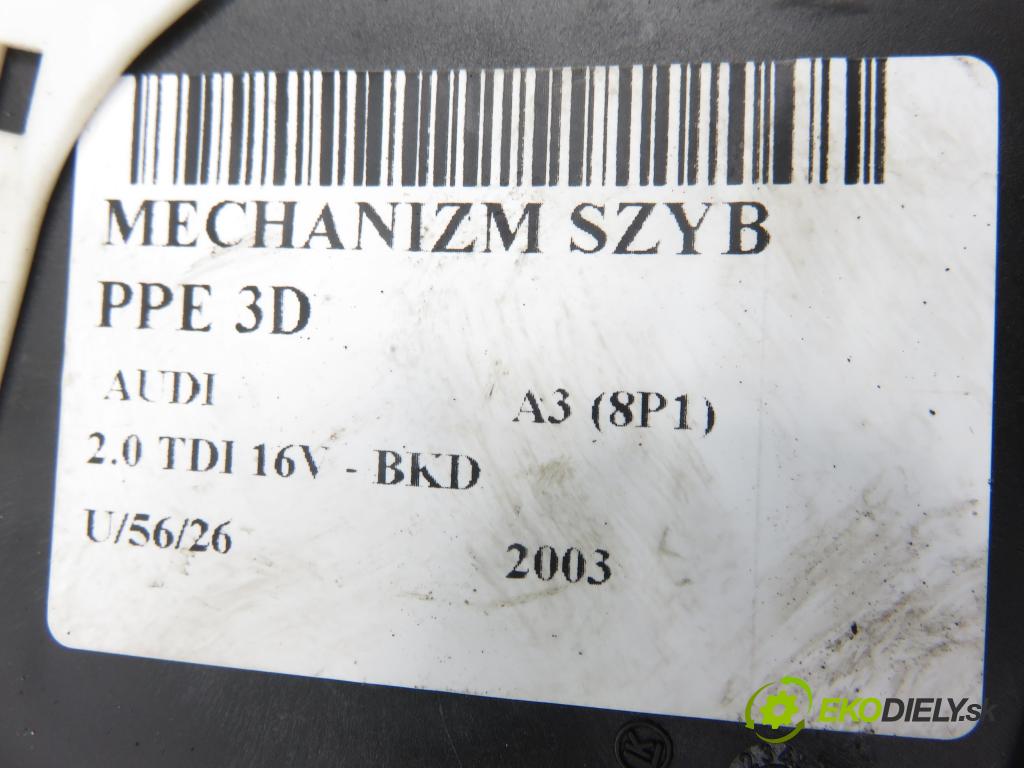 AUDI A3 (8P1) HB 2003 103,00 2.0 TDI PD 16V 140 1968,00 Mechanizmus okien 3D 8P0959802A