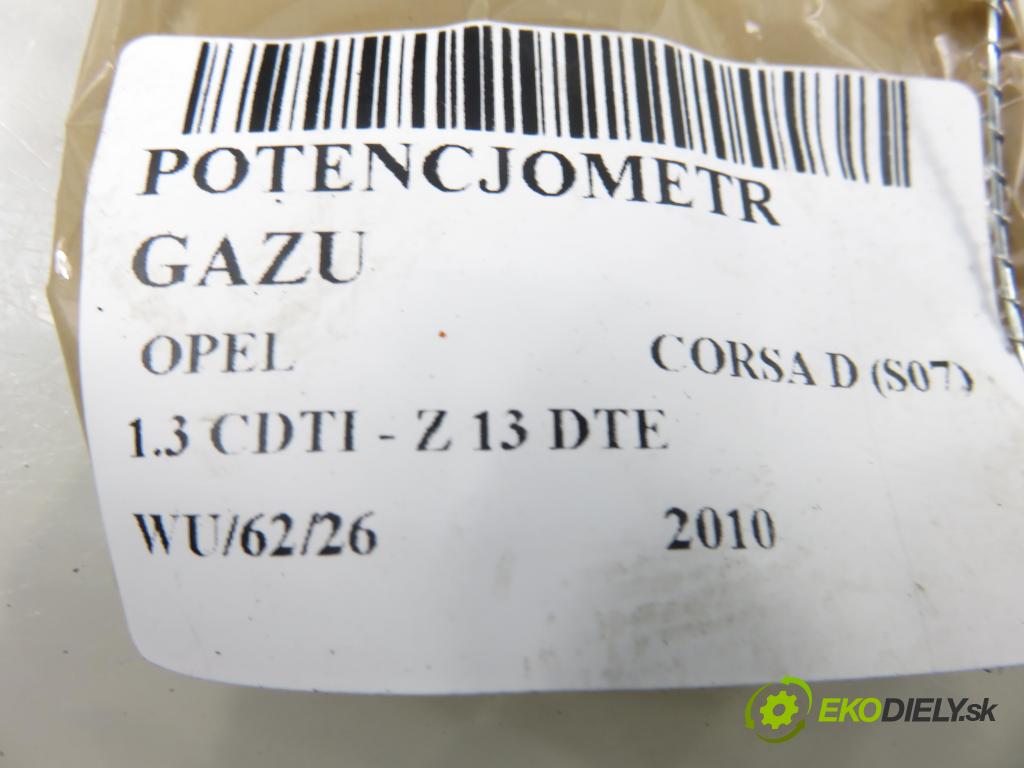OPEL CORSA D (S07) HB 2010 70,00 1.3 CDTI - Z 13 DTE 1248,00 Potenciometer plynu 13305804 (Potenciometer plynového pedálu)