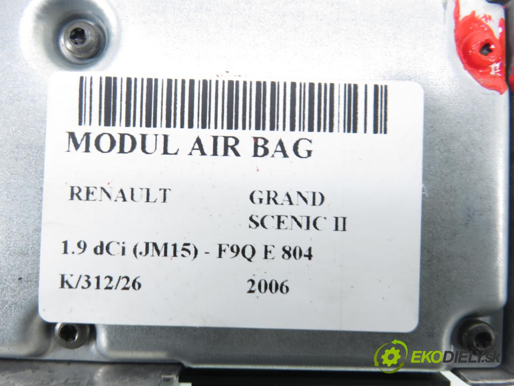 RENAULT GRAND SCENIC II (JM0/1_) MINIVAN 2006 0,00 1.9 dCi (JM15) - F9Q E 804 1870,00 MODUL air BAG 8200411956B