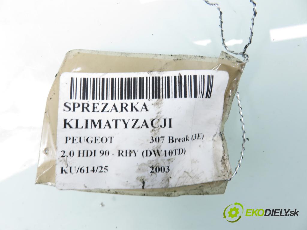 PEUGEOT 307 Break (3E) KOMBI 2003 66,00 2.0 HDI 90 - RHY (DW10TD) 1997,00 KOMPRESOR: klimatizácie SD6VRC (Kompresor klimatizácie)