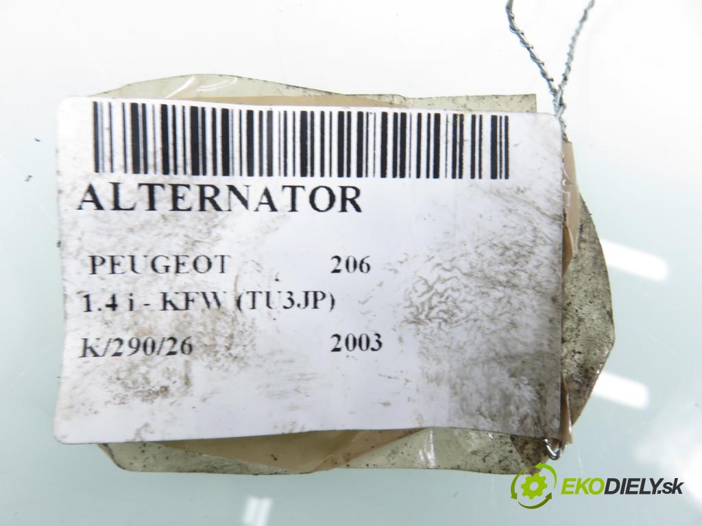 PEUGEOT 206 liftback (2A/C) HB 2003 55,00 1.4 75 - KFW 1360,00 Alternátor 9665577780 ; 2607210A ; TG9B064 (Alternátor)