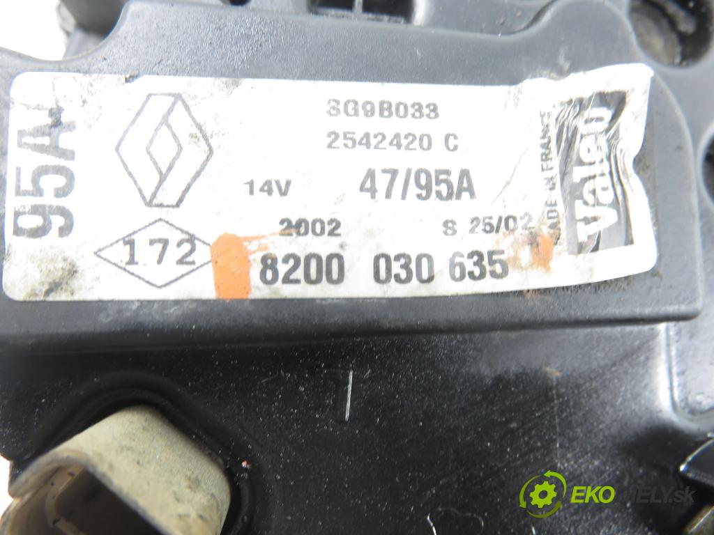 RENAULT SCENIC I (JA0/1_) MINIVAN 2002 0,00 1.6 - K4M 708 1598,00 Alternátor 8200030635 ; 2542420 (Alternátor)
