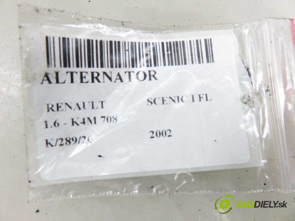 RENAULT SCENIC I (JA0/1_) MINIVAN 2002 0,00 1.6 - K4M 708 1598,00 Alternátor 8200030635 ; 2542420 (Alternátor)