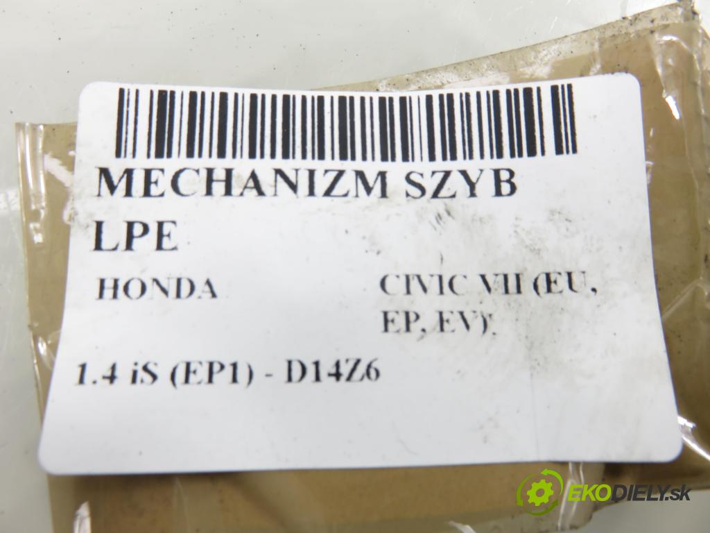 HONDA CIVIC VII Hatchback (EU, EP, EV) HB 2001 66,00 1.4 iS (EP1) 90 - D14Z6 1396,00 Mechanizmus okien 