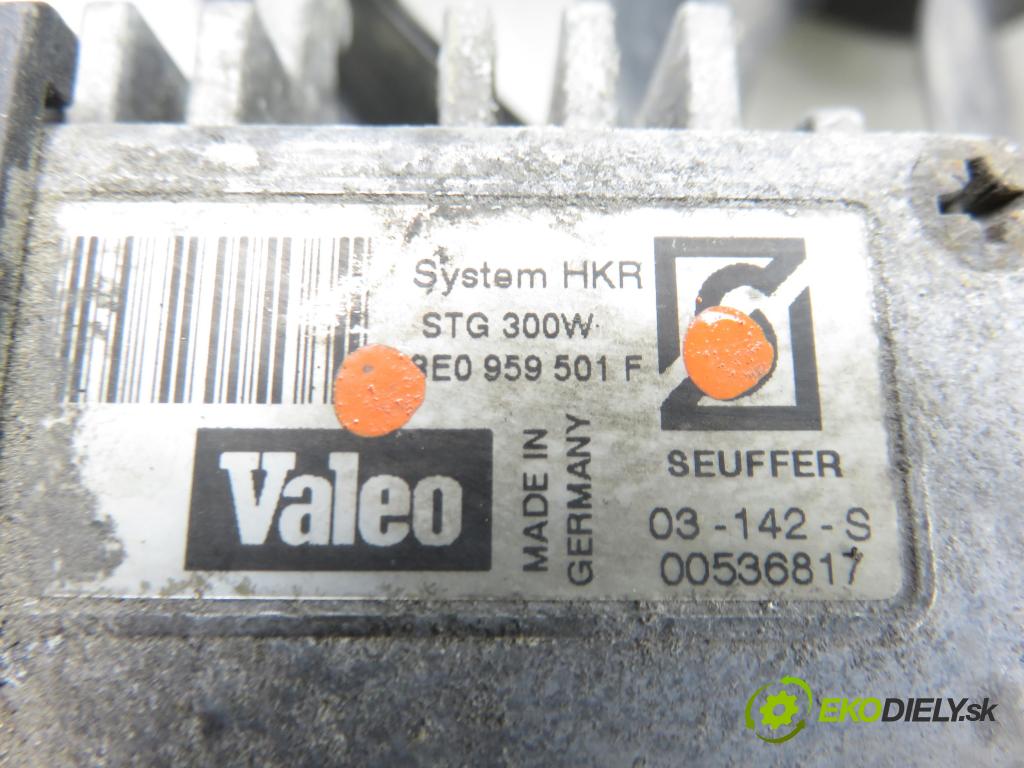 AUDI A4 (8E2, B6) SEDAN 2003 132,00 2.5 TDI V6 180 quattro - AKE 2496,00 ventilátor chladič PODNEBÍ / VODA 8E0121205T ; 8E0959501F