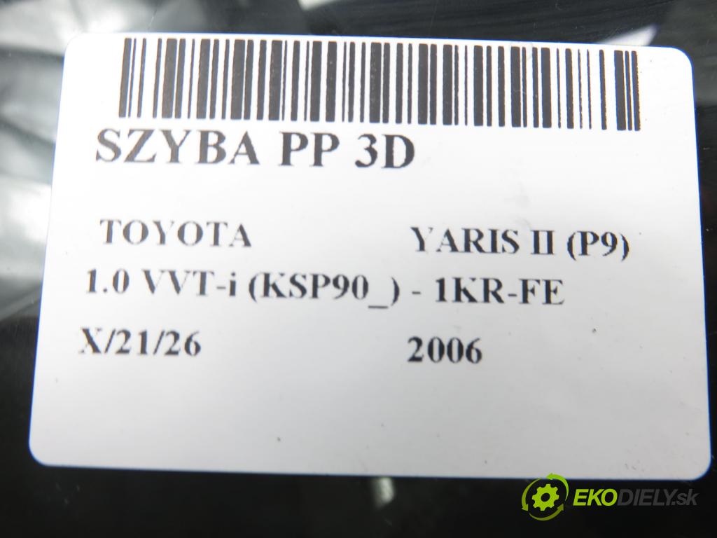TOYOTA YARIS (_P9_) HB 2006 51,00 1.0 VVT-i (KSP90_) - 1KR-FE 998,00 Okno PP 3D