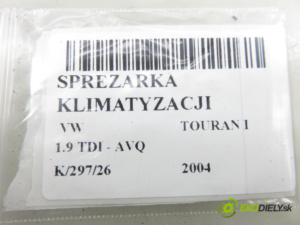 VW TOURAN (1T1, 1T2) MINIVAN 2004 74,00 1.9 TDI PD 100 - AVQ 1896,00 KOMPRESOR: klimatizace 1K0820803J ; 4472209353 (Kompresor klimatizace)