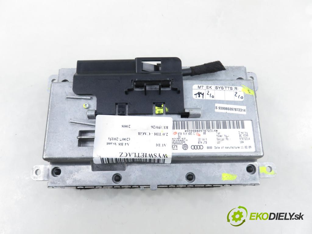 AUDI A4 Avant (8K5, B8) KOMBI 2008 100,00 2.0 TDI - CAGB 1968,00 ZOBRAZIT: 8T0919603C