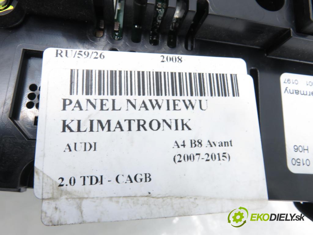 AUDI A4 Avant (8K5, B8) KOMBI 2008 100,00 2.0 TDI - CAGB 1968,00 Panel topení KLIMATRONIK 8T1820043T