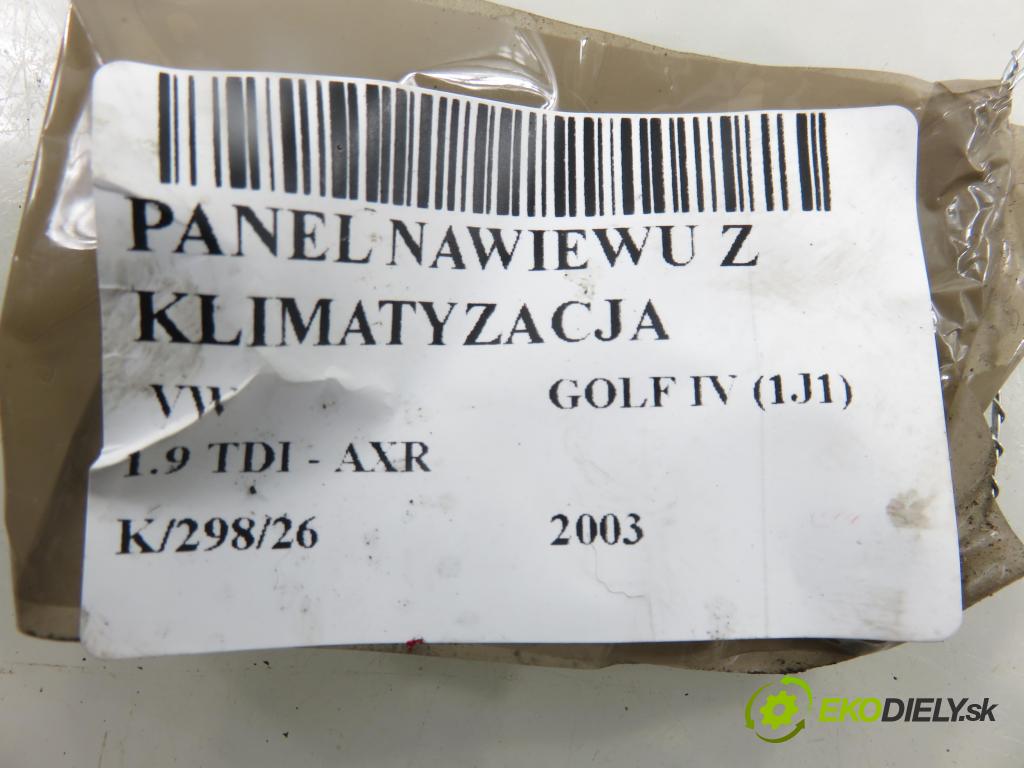 VW GOLF IV (1J1) HB 2003 74,00 1.9 TDI PD 101 - AXR 1896,00 Panel kúrenia KLIMATIZACE: 1J0820045F