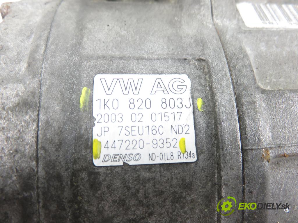 AUDI A3 (8P1) HB 2003 103,00 2.0 TDI PD 16V 140 1968,00 KOMPRESOR: klimatizácie 1K0820803J ; 4472209352 (Kompresor klimatizácie)