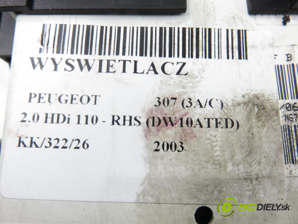 PEUGEOT 307 (3A/C) HB 2003 79,00 2.0 HDi 110 - RHS 1997,00 ZOBRAZIT: 9650243077