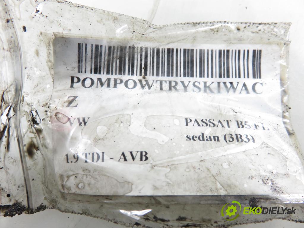 VW PASSAT B5.5 (3B3) SEDAN 2002 74,00 1.9 TDI PD 101 - AVB 1896,00 Vstrekovač 038130073AJ ; 0414720037 (Vstrekovač paliva)
