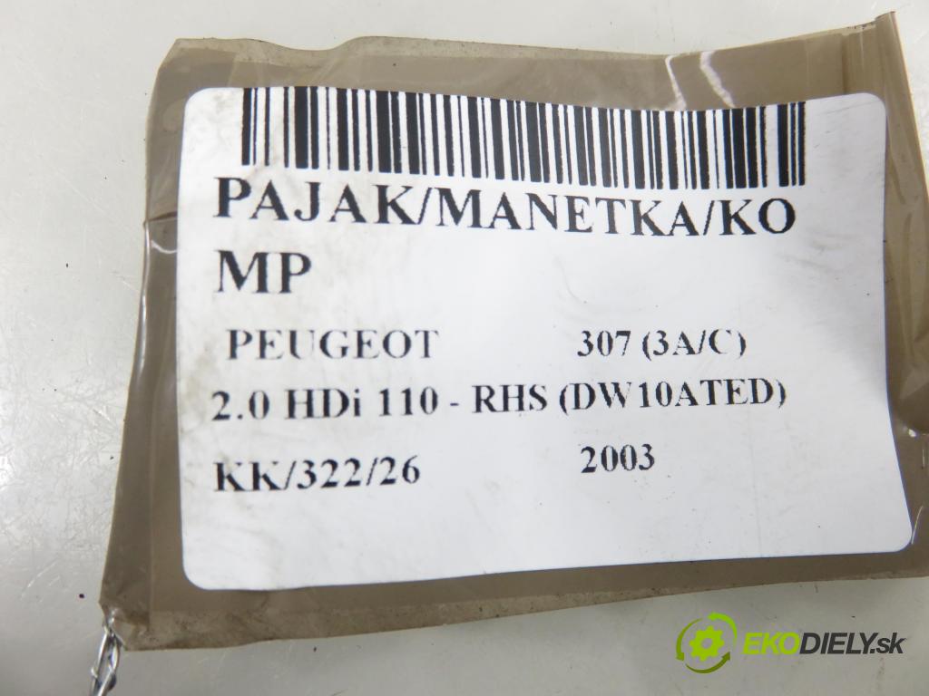 PEUGEOT 307 (3A/C) HB 2003 79,00 2.0 HDi 110 - RHS 1997,00 páčka/prepínač 96511201XT