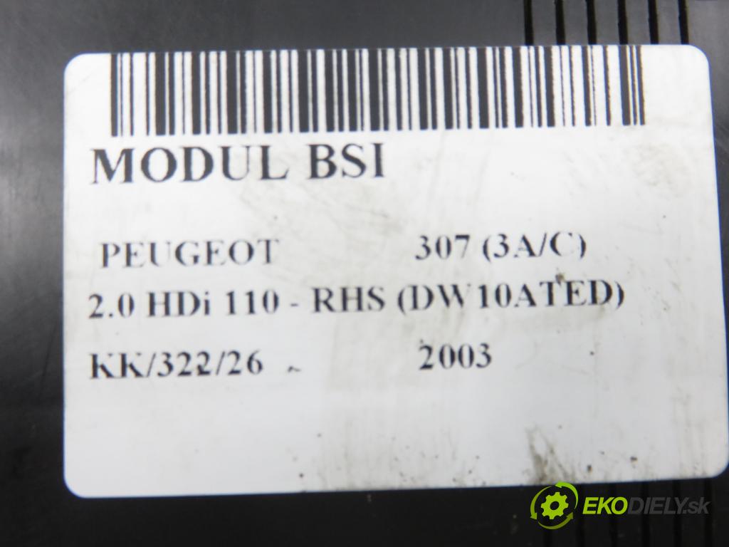 PEUGEOT 307 (3A/C) HB 2003 79,00 2.0 HDi 110 - RHS 1997,00 MODUL BSI 9651197580 ; 9651196880