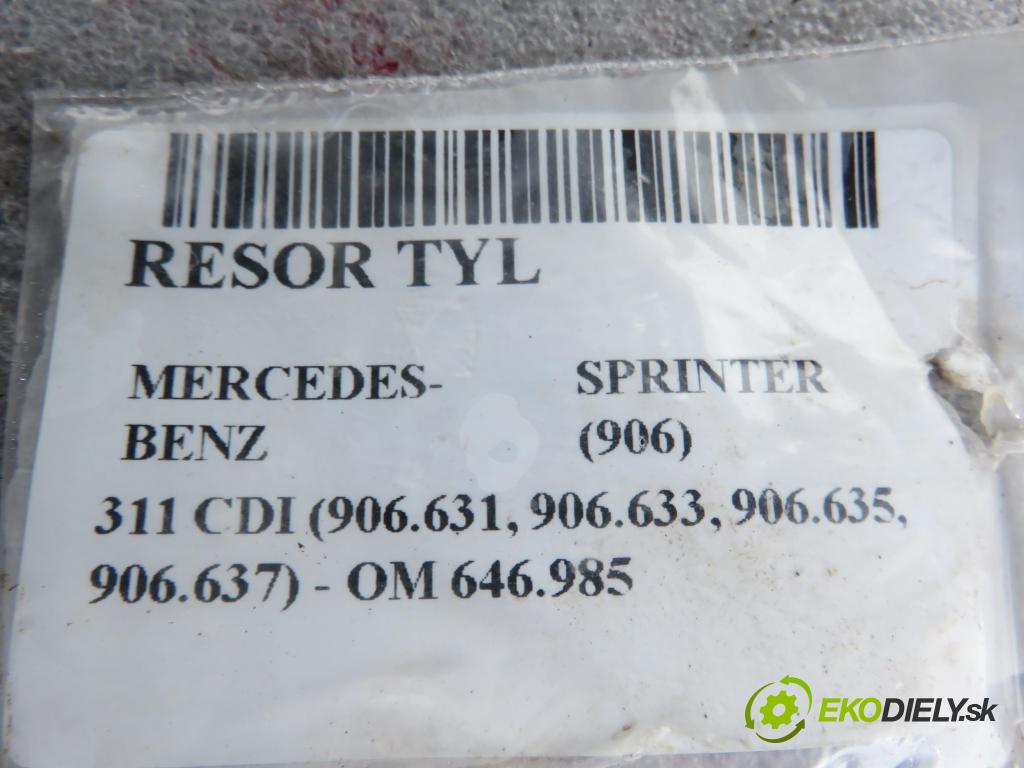 MERCEDES-BENZ SPRINTER 3,5-t Skrzynia (906) FURGON 2007 80,00 311 CDI (906.631, 906.633, 906.635, 906.637) - OM  2148,00 Listové pero zadné