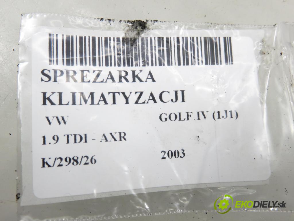 VW GOLF IV (1J1) HB 2003 74,00 1.9 TDI PD 101 - AXR 1896,00 KOMPRESOR: klimatizácie 1J0820803K (Kompresor klimatizácie)