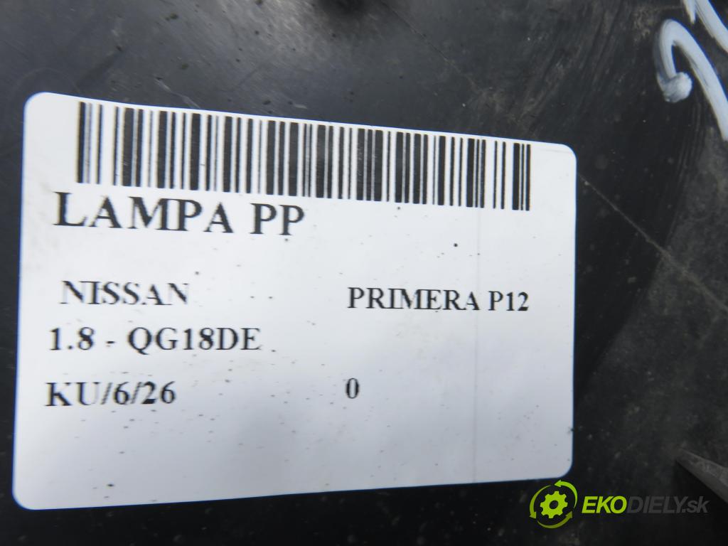 NISSAN PRIMERA (P12) LIFTBACK 2004 85,00 1.8 - QG18DE 1769,00 světlo PP 